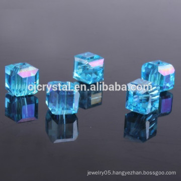 factory supply cube unsmooth glass beads 6*6 mm
